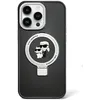 Image de KARL LAGERFELD KLHMP13LHMRSKCK Coque pour iPhone 13 Pro 6,1" Noir Rigide avec Anneau de Support Karl&Choupettte