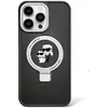 Image de KARL LAGERFELD KLHMP15SHMRSKCK Coque pour iPhone 15 6,1" Noir Rigide Anneau Support Karl&Choupettte
