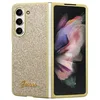 Image de Guess GUHCZFD5HGGSHD F946 Coque pour Z Fold5 Coque Rigide dorée à Paillettes Script