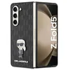 Image de KARL LAGERFELD KLHCZFD5SAPKINPK Étui Rigide pour Z Fold5 F946 Noir Saffiano Monogramme Ikonik Pin
