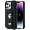 Image de Karl Lagerfeld KLHCP14LGSAKCPK Coque de protection pour iPhone 14 Pro 6,1" Noir Rigide Support Grip Saffiano Karl&Choupette Pins