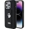 Image de KARL LAGERFELD KLHCP15LGSACHPK Coque pour iPhone 15 Pro 6,1" Noir Hardcase Gripstand Saffiano Choupette Pins