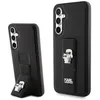 Image de Karl Lagerfeld KLHCS23FEGSAKCPK Coque de protection rigide pour S23 FE S711 avec support antidérapant Saffiano Karl & Choupette Noir