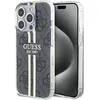 Image de Guess GUHCP15LH4PSEGK Coque pour iPhone 15 Pro 6,1 Pouces Noir Coque Rigide IML 4G Rayure dorée