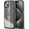Image de Guess GUHCP15MLFCSEGK Coque pour iPhone 15 Plus / 14 Plus 6,7 Pouces Noir Coque Rigide Liquide Paillettes Or Rayures
