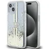 Image de GUESS GUHCP15MLFCSEGT Coque pour iPhone 15 Plus / 14 Plus 6,7" Transparente Rigide Liquide Paillettes Rayures Dorées