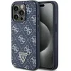 Image de GUESS GUHCP15LPG4GPB Coque pour iPhone 15 Pro 6,1" Bleu Coque Rigide 4G Triangle Métal Logo