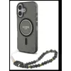 Image de GUESS HC Magsafe IML Paillettes avec sangle perlée Noir IP16