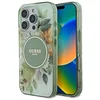 Image de CG Mobile Guess GUHMP16LHFWBDCEN Coque Rigide pour iPhone 16 Pro 6,3" Vert IML Fleur & Cercle Tonal