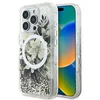 Image de CG Mobile Guess GUHMP16LLFMWTE Coque Rigide pour iPhone 16 Pro 6,3" Beige Coque Rigide Liquide Paillettes Fleurs
