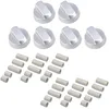 Image de SOS Accessoire Lot de 6 boutons de four argent universel avec 30 adaptateurs Four, cuisinière 3666356130630 .TOUTES MARQUES