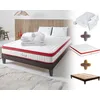 Image de Maison Aubertin Ensemble Matelas Sommier Suprême 90x190   Prêt à Dormir : Mémoire de Forme 60 kg/m³   1 Oreiller Mémoire Gel 60x40 cm, Couette 4 Saisons 200x200 cm, Protège-Matelas Anti-Humidité