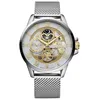 Image de Montignac   Montre Homme Acier Argent   Cadran Squelette Blanc   Bracelet Maille Milanaise   Quartz Japonais   42 mm   Accessoire Style Vintage - Design Moderne, Élégant, Intemporel - MOW610