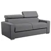 Image de Vente-unique - Canapé 3 Places Convertible Express en Tissu Gris - Couchage Lattes Larges 140 cm - Matelas 22 cm avec mémoire de Forme
