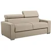 Image de Vente-unique - Canapé 3 Places Convertible Express en Tissu Beige - Couchage Lattes Larges 140 cm - Matelas 22 cm avec mémoire de Forme