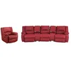Image de Vente-unique-Canapé 3 Places et Un Fauteuil Relax en Cuir Aroma - Rouge