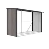 Image de Vente-unique - Abri bûches métal en acier galvanisé effet bois 5,78 m3-7 stéres - L302 x P119 x H190cm - VARWOOD