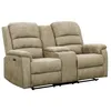 Image de Vente-unique - Canapé 2 Places Relax électrique en Tissu Taupe avec Tablette NEVERS