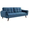 Image de Vente-unique - Canapé 3 Places Convertible clic-clac en Velours Bleu GULCAN
