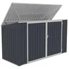 Image de Vente-unique - Abri pour Poubelle Triple en Acier galvanisé Gris Anthracite - L237 x P101 x H131 cm - Ilario