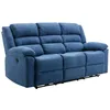 Image de Vente-unique - Canapé 3 Places Relax électrique en Tissu Bleu BUROLO