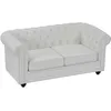 Image de Vente-unique - Canapé 2 Places en Simili Blanc Chesterfield