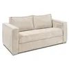 Image de Vente-unique - Canapé 3 Places Convertible Express en Velours côtelé Beige - Couchage à Lattes Larges 140 cm - Matelas 14 cm Loreto
