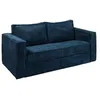 Image de Vente-unique - Canapé 3 Places Convertible Express en Velours côtelé Bleu Nuit - Couchage à Lattes Larges 140 cm - Matelas 14 cm Loreto