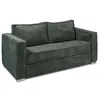 Image de Vente-unique - Canapé 3 Places Convertible Express en Velours côtelé Vert Sapin - Couchage à Lattes Larges 140 cm - Matelas 22 cm avec mémoire de Forme Loreto