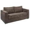 Image de Vente-unique - Canapé 3 Places Convertible Express en Velours côtelé Marron - Couchage 140 cm - Matelas 14 cm Loreto