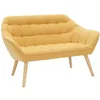 Image de Vente-unique - Canapé 2 Places en Tissu Jaune Moutarde Caserta