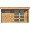 Image de Vente-unique - Abri de Jardin en Bois traité par Autoclave avec Toit Plat - 13 m² - épaisseur 28 mm - CORALIO