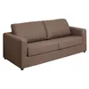 Image de Vente-unique - Canapé 3 Places Convertible Express en Tissu Marron Couchage 140 cm - Matelas 14 cm DONETO