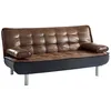 Image de Vente-unique - Canapé 3 Places Convertible clic-clac en Microfibre Vieilli Marron MISHAN II