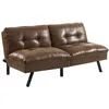 Image de Vente-unique - Canapé Convertible clic-clac 3 Places en Microfibre vieillie Marron PEGULA II