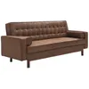 Image de Vente-unique - Canapé Convertible clic-clac en Microfibre Marron Vintage Eleanor II - 3 Places