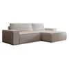 Image de Vente-unique - Canapé d'angle Droit en Velours côtelé Beige Amelia