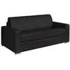 Image de Vente-unique - Canapé 3 Places Convertible Express Cuir de Buffle Noir - Couchage 140 cm - Matelas 22 cm avec mémoire de Forme - CALITO