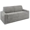 Image de Vente-unique - Canapé 3 Places Convertible Express en Velours côtelé Gris Clair - Couchage 140 cm - Matelas 22 cm avec mémoire de Forme - CALITO
