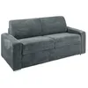 Image de Vente-unique - Canapé 3 Places Convertible Express en Velours côtelé Gris - Couchage Lattes Larges 140 cm - Matelas 14 cm CALITO