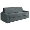 Image de Vente-unique - Canapé 4 Places Convertible Express en Velours côtelé Gris - Couchage Lattes Larges 160 cm - Matelas 22 cm avec mémoire de Forme CALITO