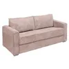 Image de Vente-unique - Canapé 4 Places Convertible Express en Velours côtelé Rose - Couchage à Lattes Larges 160 cm - Matelas 22 cm avec mémoire de Forme Loreto