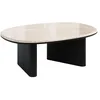 Image de Vente-unique - Table Basse en marbre et placage chêne - Beige et Noir - CORMINA