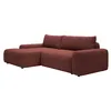Image de Vente-unique - Canapé d'angle Gauche Convertible en Tissu Chenille Bordeaux DAVISO