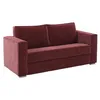 Image de Vente-unique - Canapé 4 Places Convertible Express en Tissu Chenille Bordeaux   Couchage à Lattes Larges 160 cm - Matelas 14 cm Loreto
