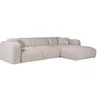 Image de Vente-unique - Grand canapé d'angle Droit Convertible Express en Tissu chiné Beige - Couchage 140 cm - Matelas 16 cm mémoire de Forme POGNI