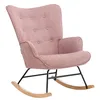 Image de Vente-unique - Fauteuil à Bascule en Tissu chiné Rose ELMINA - Scandinave