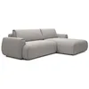 Image de Vente-unique - Canapé d'angle Droit Convertible en Tissu Chenille Gris MONELIA