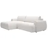 Image de Vente-unique - Canapé d'angle Gauche Convertible en Tissu Chenille Blanc Ivoire MONELIA