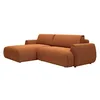 Image de Vente-unique - Canapé d'angle Gauche Convertible en Tissu Chenille Terracotta MONELIA
